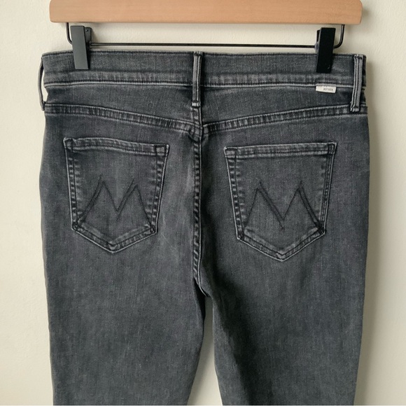 MOTHER Jeans High Waisted Rascal Slice Undone Hem Black Size 29 - Picture 7 of 16